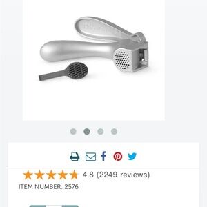 Pampered Chef Silver Garlic Press with Tool